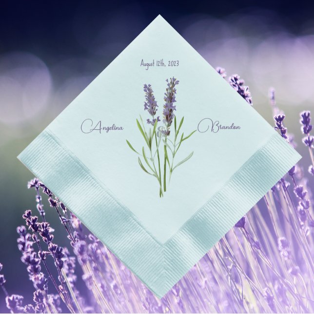 Vintager Lavendel für die Hochzeit personalisiert Serviette (Von Creator hochgeladen)