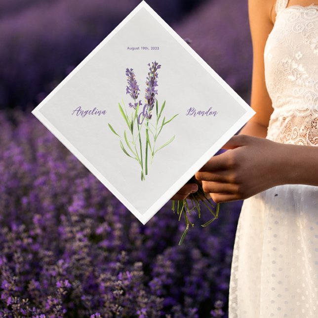 Vintager Lavendel in hellgrau - Hochzeit Serviette (Von Creator hochgeladen)