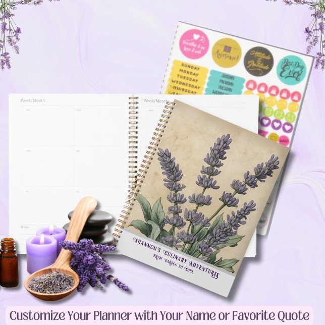 Vintager Lavendel Kräuterküche & Rezept Planer (Vintage Lavender Apothecary Planner for Garden Lovers, Chefs or Mother's Day Gifts)