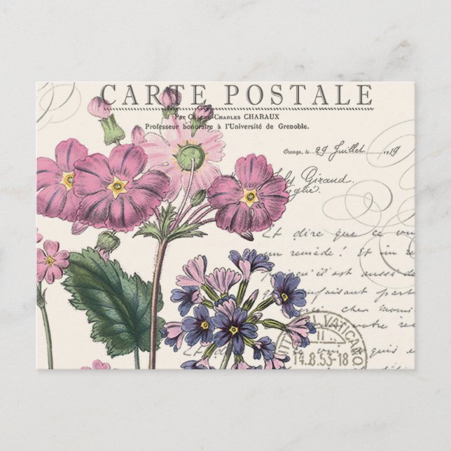 Vintager Lavendel Postkarte (Vorderseite)