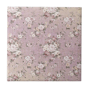 Vintager Lavendel Rosa Blume Blumendesign Fliese