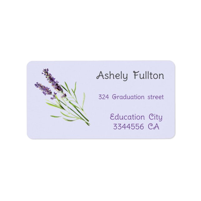 Vintager Lavendel zum ABSCHLUSS Adressaufkleber (Vorne)