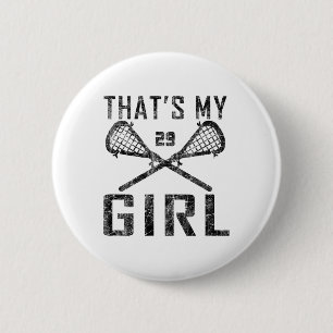 Vintager Lax, das ist meine Girl Lacrosse Mama #29 Button