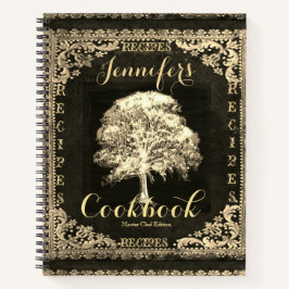 Vintager Lederschau Rezept Notizbuch