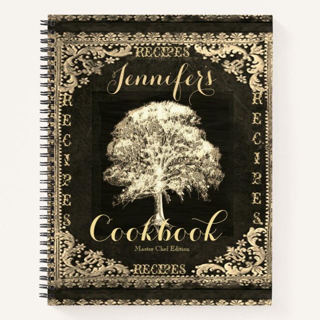 Vintager Lederschau Rezept Notizbuch (Vorderseite)