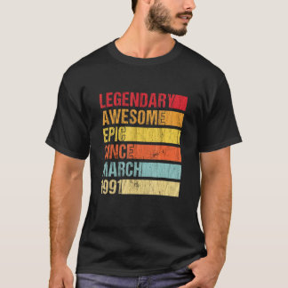 Vintager legendärer Phantastischer Epic Seit März T-Shirt