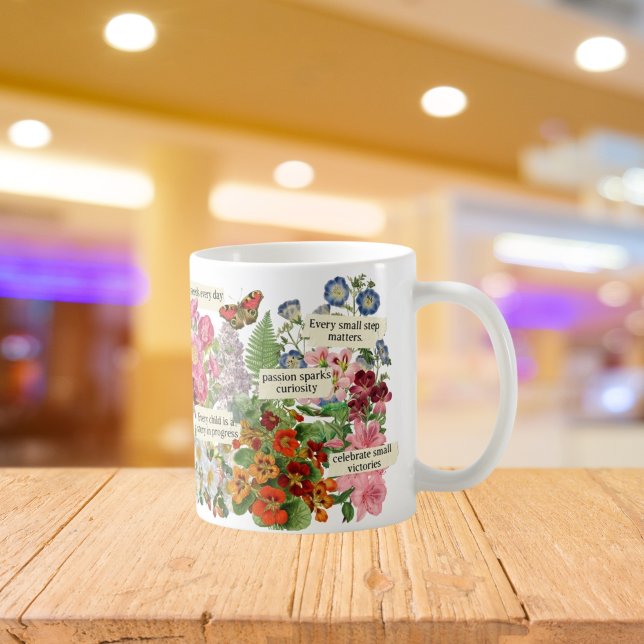 Vintager Lehrer Geschenke botanische florale Affir Kaffeetasse (Von Creator hochgeladen)