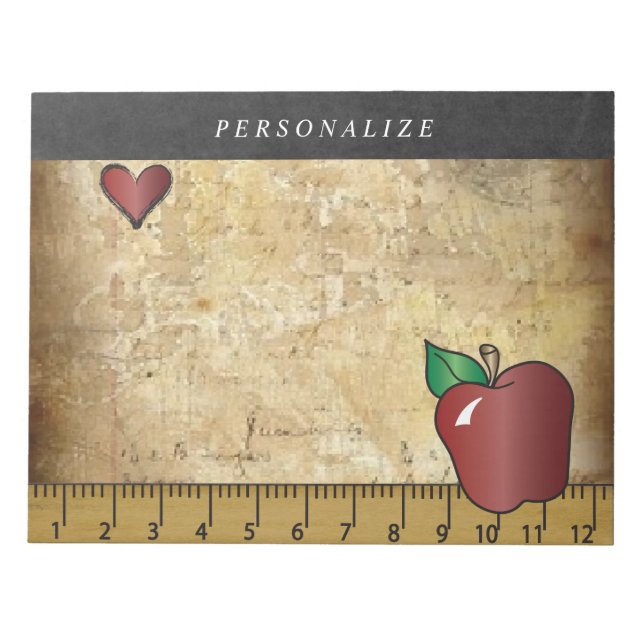 Vintager Lehrerentwurf | DIY Text Notizblock (Vorderseite)