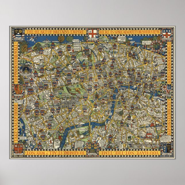 Vintager Leitfaden für Londoner Poster (Vorne)