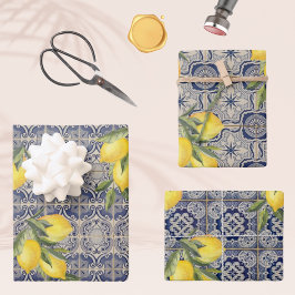 Vintager Lemon Geschenkpapier Set