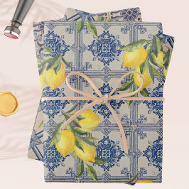 Vintager Lemon Geschenkpapier Set