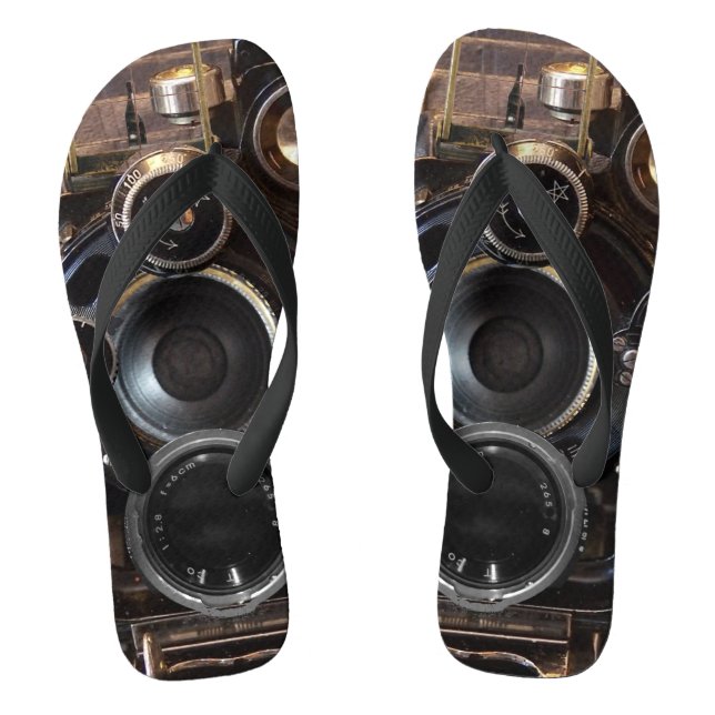 Vintager Lens-Film für antike Fotografie Flip Flops (Fußbett)