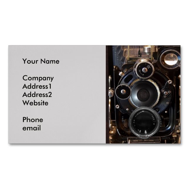 Vintager Lens-Film für antike Fotografie Magnetische Visitenkarte (Vorderseite)