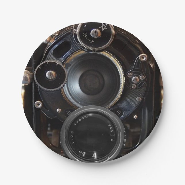 Vintager Lens-Film für antike Fotografie Pappteller (Vorderseite)