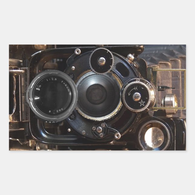 Vintager Lens-Film für antike Fotografie Rechteckiger Aufkleber (Vorderseite)