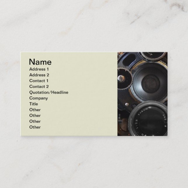 Vintager Lens-Film für antike Fotografie Visitenkarte (Vorderseite)