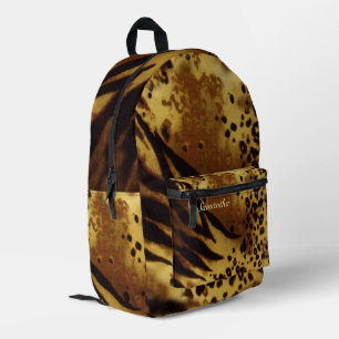 Vintager Leopard Print Backpack - Schulklassentasc Bedruckter Rucksack
