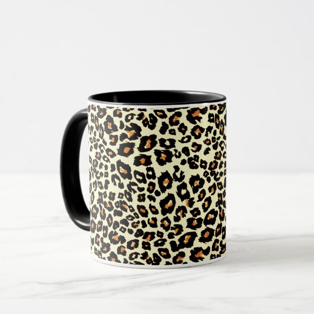 Vintager Leopard Print Tasse Cup (Vorderseite Links)