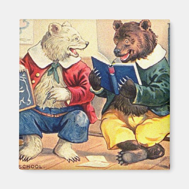 Vintager Lesebär Magnet (Vorne)