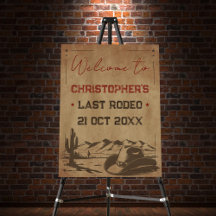 Vintager letzter Rodeo Rustic Cowboy Bachelor Will