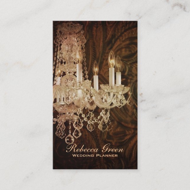 Vintager Leuchter der eleganten Mode-Butike Visitenkarte (Vorderseite)