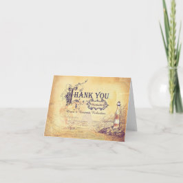 Vintager Leuchtturm Hochzeit danke Karte