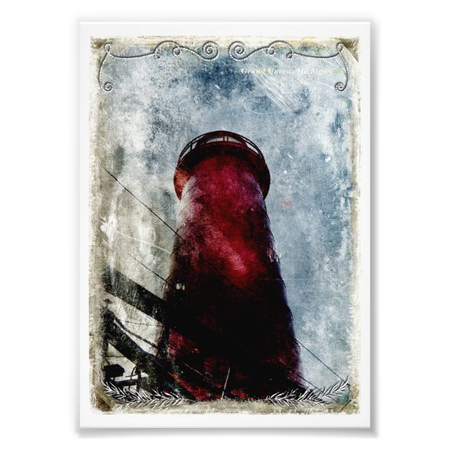 Vintager Leuchtturm Nah-Up Fotodruck (Vorne)