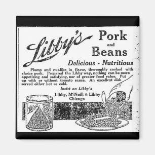 Vintager Libbys Schweinefleisch-u. Magnet