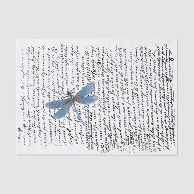 Vintager Libellenbrief Seidenpapier (Vorderseite)