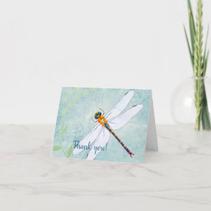 Vintager Libellenfliege im Hintergrund verblasster Dankeskarte