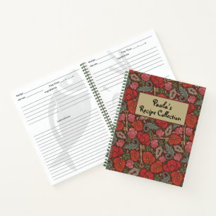 Vintager Libellenflug im Englischen Garten Rezept Notizbuch