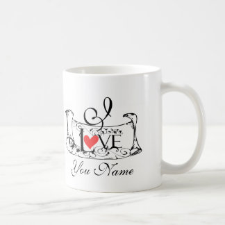 Vintager Liebebuchstabe Tasse