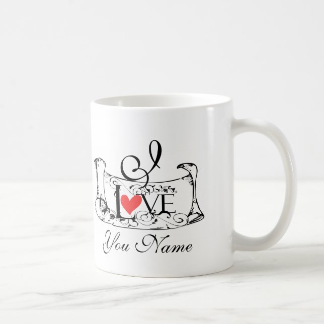 Vintager Liebebuchstabe Tasse (Rechts)