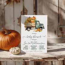 Vintager Lieferwagen LKW mit Pumpkins Kinderdusche