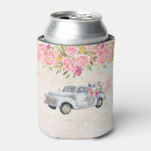 Vintager Lieferwagen LKW Rustikale Wasserfarbe Dosenkühler