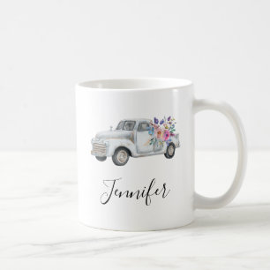 Vintager Lieferwagen LKW Rustikale Wasserfarbe Kaffeetasse
