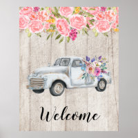 Vintager Lieferwagen LKW Rustikale Wasserfarbe