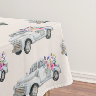 Vintager Lieferwagen LKW Rustikales Farbmuster Tischdecke
