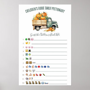 Vintager Lieferwagen Truck Emoji Kinderduschenspie Poster