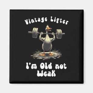 Vintager Lifter Ich bin alt nicht schwach Fitness Magnet
