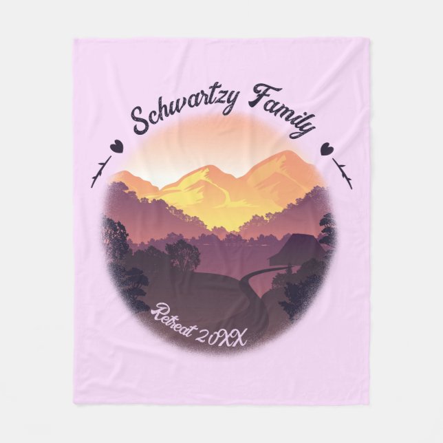 Vintager Lila Bauernhof Fleecedecke (Vorderseite)