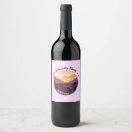 Vintager Lila Bauernhof Weinetikett