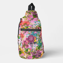 Vintager, lila, blorrosafarbener Monogramm-Ausdruc