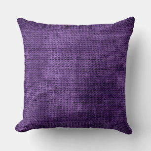 Vintager Lila Burlap Linen Rustic Jute #2 Kissen