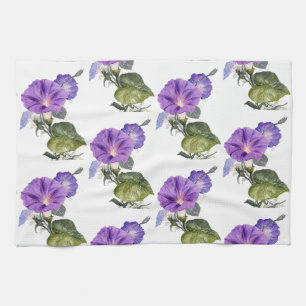 Vintager Lila Morgenruhm Geschirrtuch