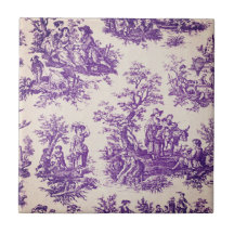 Vintager lila Toile de jouy monogramm