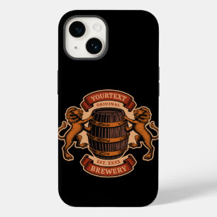 Vintager Lion Oak Barrel Personalisiert Brauerei B Case-Mate iPhone 14 Hülle