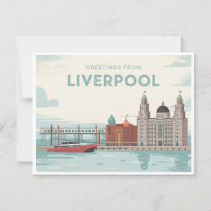 Vintager Liverpool Postkarte   Grüße aus