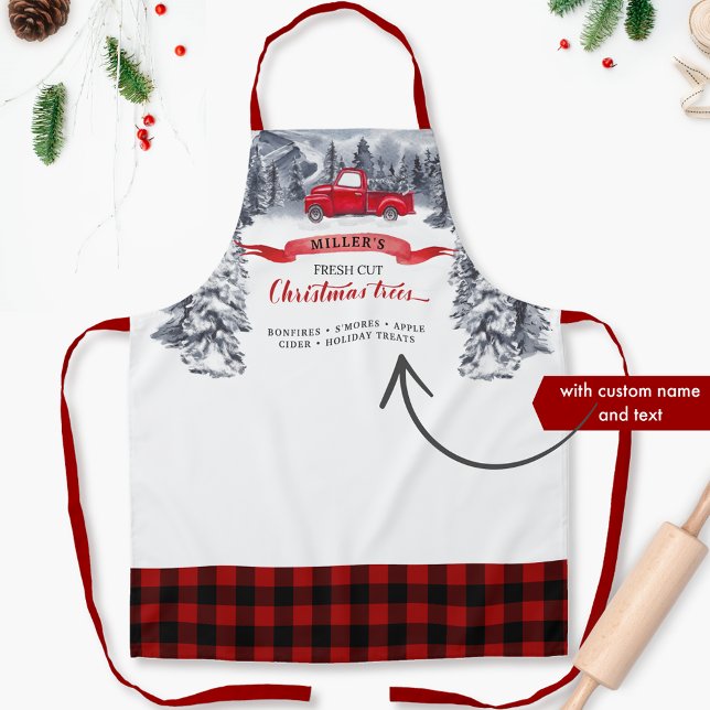 Vintager LKW, frisch geschnittene Bäume, Rotes Buf Schürze (Von Creator hochgeladen)