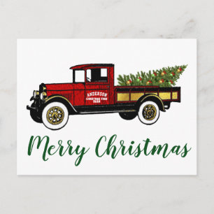 Vintager LKW Ihr Weihnachtsbaumhof Postkarte